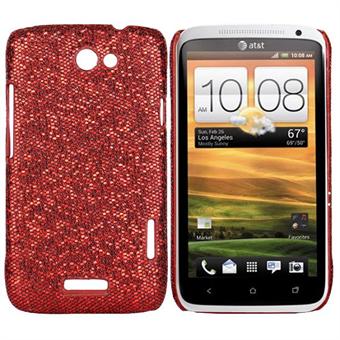 Glittery HTC ONE X Cover (Red)