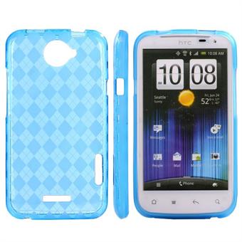 Checkered Cover HTC ONE X (Blue)