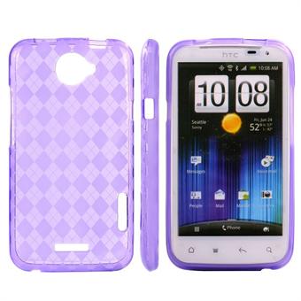 Checkered Cover HTC ONE X (Purple)