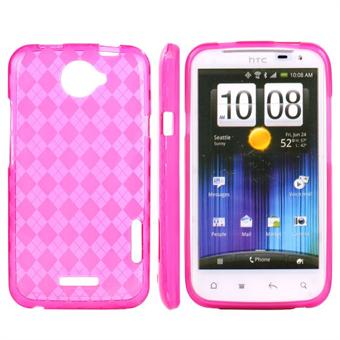 Checkered Cover HTC ONE X (Magenta)