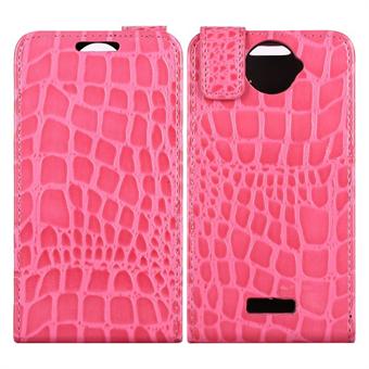 Crocodile folding case for HTC ONE X (Pink)