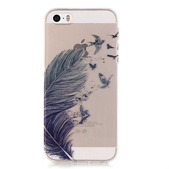 Summer time silicone cover transparent M. patterns 5 / 5S / SE feather and eagle