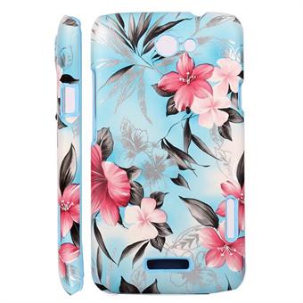 Floral Cover HTC ONE X (Blue)