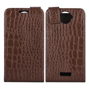 Crocodile folding case for HTC ONE X (Brown)