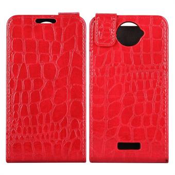 Crocodile folding case for HTC ONE X (Red)