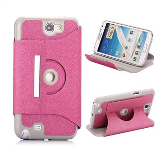 360 ° Rotating Galaxy Note 2 Case (Magenta)