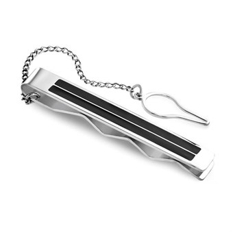 Gentlemen Stylish tie pin - Silver / Black