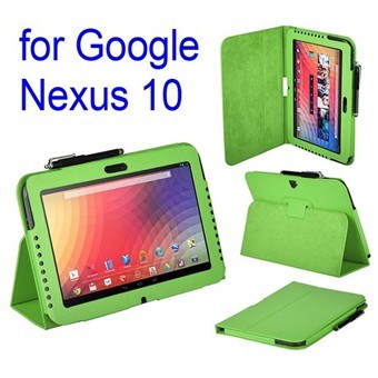 Google Nexus 10 Tablet Leather Case (Green)