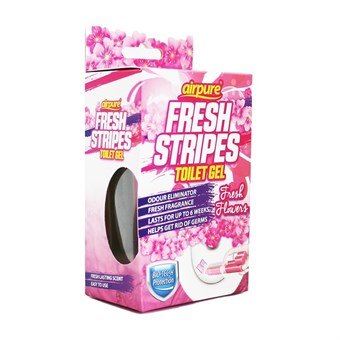 AirPure Fresh Stripes Toilet Gel - Toilet Cleaner - Alternative to Toilet Blocks - Fresh Havens - Fragrance of Fresh Flowers