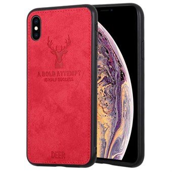 Stylish Cover in PU Leather and TPU for iPhone XS Max - Red