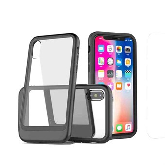 Transparent Shockproof PC Cover for iPhone XS Max - Black