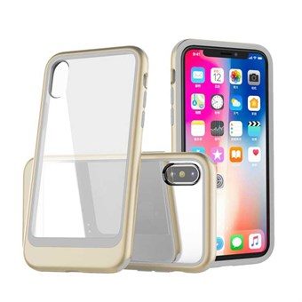 Transparent Shockproof Cover in PC for iPhone XS Max - Gold