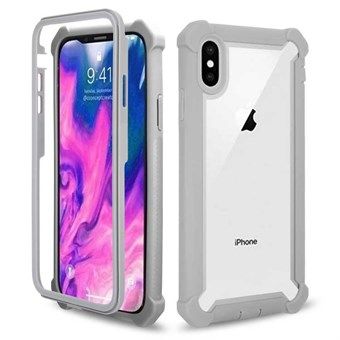 Transparent Cover with shock-resistant edges in TPU for iPhone XS Max - Gray