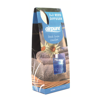 AirPure 2 in 1 Reed Diffuser - Scent Spreaders - Fresh Linen Comfort - Scent of Clean Laundry