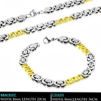 King chain bracelet + necklace flat