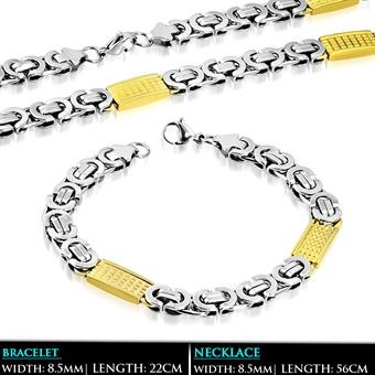 King chain bracelet + necklace flat