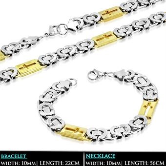 King chain bracelet + necklace flat