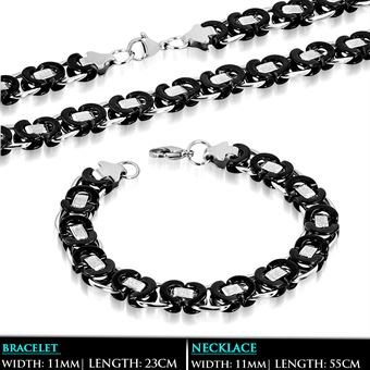 King chain bracelet + necklace flat