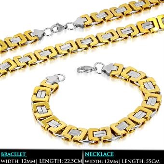 King chain bracelet + necklace flat