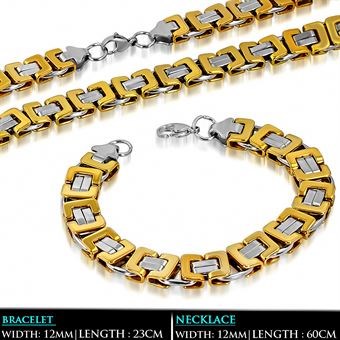 King chain bracelet + necklace flat