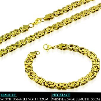 King chain bracelet + necklace flat