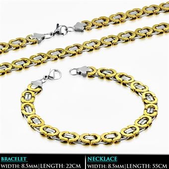 King chain bracelet + necklace flat