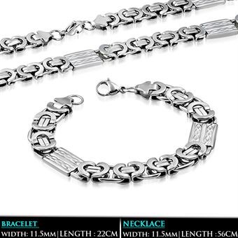 King chain bracelet + necklace flat