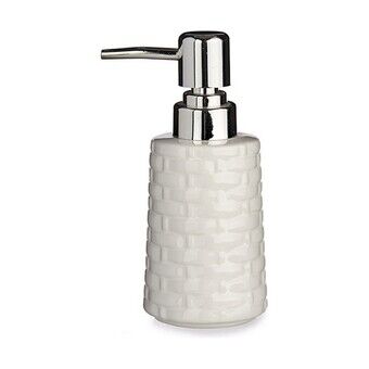 Soap Dispenser Silver White 150 ml Ceramic Metal (6 Units)