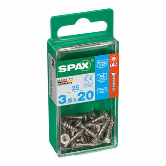 Screw Box SPAX Wood Stainless steel Flat head 25 Pieces (3,5 x 20 mm)