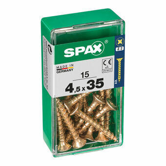 Screw Box SPAX Yellox Wood Flat head 15 Pieces (4,5 x 35 mm)