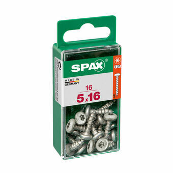 Screw Box SPAX Wirox Wood Round headed nozzle 16 Pieces (5 x 16 mm)