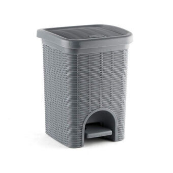 Waste bin with pedal Stefanplast 301306 20 x 28 x 20,5 cm Grey Plastic 6 L 20,5 x 28 x 20,5 cm