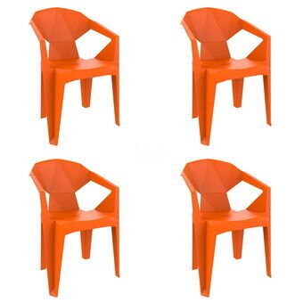 Garden chair Garbar Delta Orange polypropylene 53 x 80 x 55 cm 53 x 55 x 80 cm 4 Units (4 Pieces)