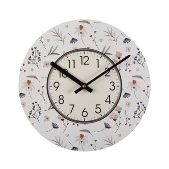 Wall Clock Versa Flowers Wood (4 x 29 x 29 cm)