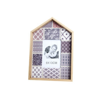 Photo frame DKD Home Decor Wood Lilac Cloth Polyester Oriental