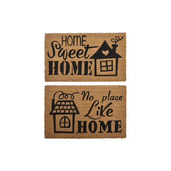 Doormat DKD Home Decor Black Brown Rubber Stick (60 x 40 x 1,5 cm) (2 Units)