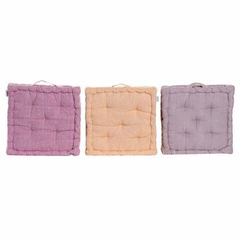 Cushion DKD Home Decor 8424001611249 Lilac Orange Polyester Aluminium (3) (40 x 40 x 7 cm) (3 Units)