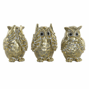 Decorative Figure DKD Home Decor Resin Owl (3 pcs) (13.5 x 11 x 17.5 cm)