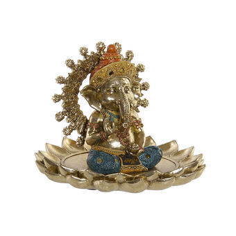 Decorative Figure DKD Home Decor Golden Orange Resin (18 x 18 x 15 cm)