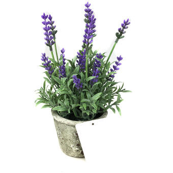 Decorative Flowers DKD Home Decor Lilac Lavendar Cement Iron PE (10 x 10 x 22 cm)