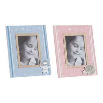 Photo frame DKD Home Decor Astro Monkey Sky blue Light Pink MDF Wood (19 x 2 x 24 cm)