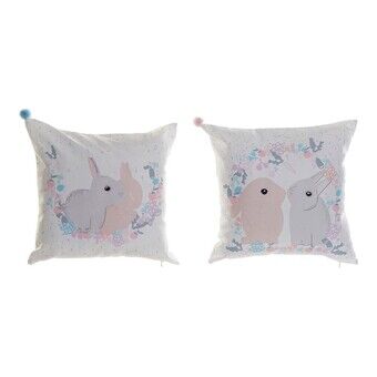 Cushion DKD Home Decor Rabbit Polyester (40 x 3 x 40 cm) (2 pcs)