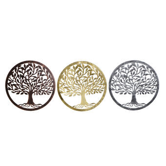 Wall Decoration DKD Home Decor Metal Tree (3 pcs) (40 x 1 x 40 cm)