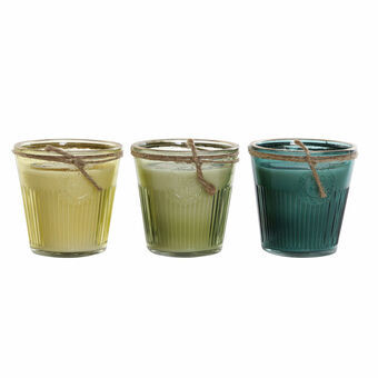 Candle DKD Home Decor Citronela Shabby Chic (11 x 11 x 11 cm) (3 pcs)