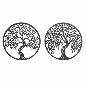 Wall Decoration DKD Home Decor Black Metal Tree (2 pcs) (40 x 1 x 40 cm)