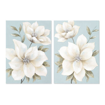 Painting DKD Home Decor Flowers (2 Units) (50 x 3 x 70 cm)