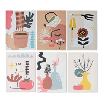 Painting DKD Home Decor Plants Canvas (6 pcs) (30 x 1.8 x 40 cm)