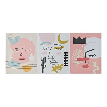 Painting DKD Home Decor Face Canvas Abstract (30 x 1,8 x 40 cm)