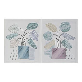 Painting DKD Home Decor S3013641 Canvas Plant (40 x 1,8 x 50 cm) (2 Units)