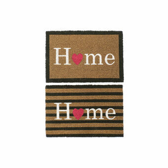 Doormat DKD Home Decor Home White Brown Red PVC Fibre (2 pcs) (60 x 40 x 1.5 cm)